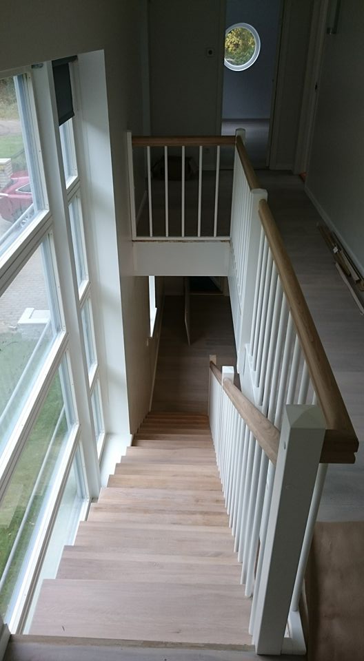 Completed wooden staircase